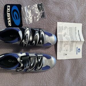 Women’s Cycling Shoes - Blue and Silver